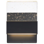 Nuvo Lighting - Ellusion - LED Small Wall Sconce - with Seeded Glass - Matte Black Finish - The Ellusion 62-1511 LED small wall sconce in a matte black finish with clear seeded glass lends a modern look to your room.