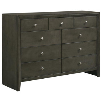 Coaster Serenity 9-drawer Transitional Wood Dresser in Mod Gray