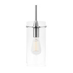 Effimero 1-Light Stem Hung Pendant Lamp, Brushed Nickel