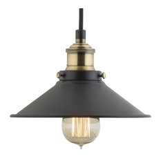 Andante Industrial Factory Pendant, Antique Brass