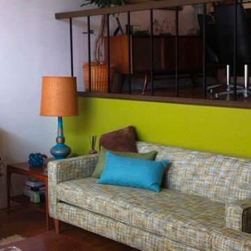 Colorful Tweed Sofa w/ Green Yellow Wall | The Sofa Company