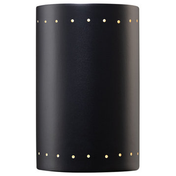 Ambiance Large Cylinder, Closed Top Wall Sconce, Matte Black, Dedicated LED