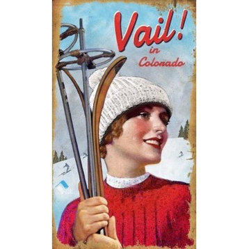 Vail Girl Wood Sign, Small