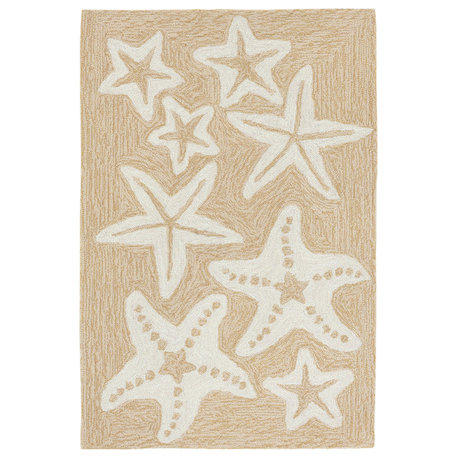 Capri Starfish Indoor/Outdoor Rug, Neutral, 2'x3'