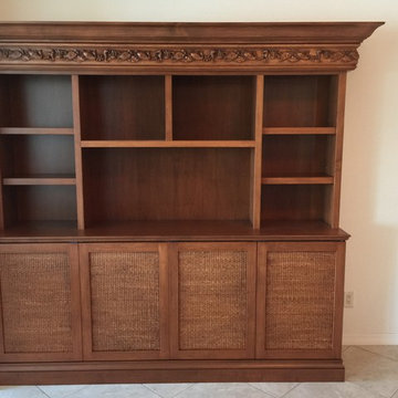 Matching entertainment unit and dry bar