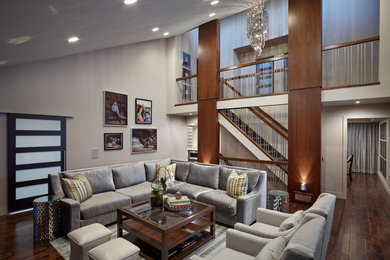 Example of a transitional living room design in Other