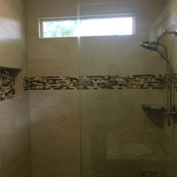 MASTER BATHROOM - Complete Remodel 12 x 24  Tile, Vanity, Alaska White Granite