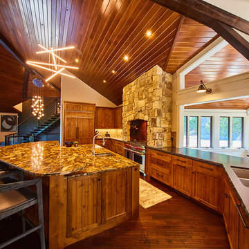 Brown Marinace Carressed Finish Island Black Pearl Leathered & Enhanced Finish