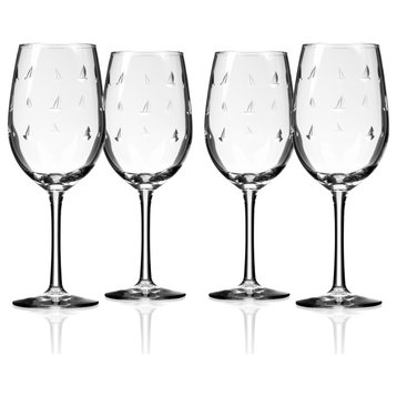 Sailing  White Wine Glass12oz, Set of 4