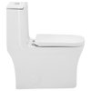 Concorde One Piece Square Toilet Dual Flush 0.8/1.28 gpf, Glossy White