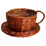 Wald Imports, Ltd. - 10" Willow Cup and Saucer - Our 10-inch willow cup and saucer is a basket that can hold all sorts of things (except tea!). It is delicately hand woven to look like a cup, and it comes with an attached saucer to match as well. This cup-shaped basket is the perfect item to gift a tea or coffee-loving friend, as it is made of natural willow. It's well suited for themed gifts like a tin of tea or coffee, or even chocolate. However, if you want to get creative, you can use it to gift anything; from birthday presents to homecoming gifts, the sky's the limit.