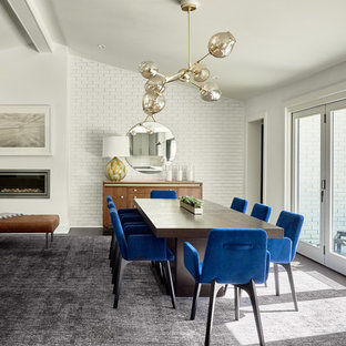 シャーロットのミッドセンチュリースタイルのLDKの画像 (白い壁)