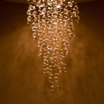 Modern 9-Light Chrome Clear Crystal Ball Prism Chandelier