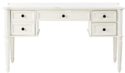 Traditional Desks And Hutches Martha Stewart Living Ingrid Desk, Rubbed Ivory
