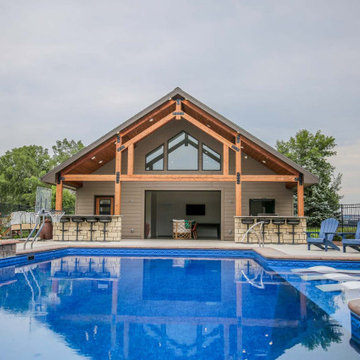 Post and Beam Poolside Pavilion