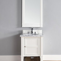26 inch Cottage White Single Sink Bathroom Vanity Optional Countertop - Bathroom Vanities And Sink Consoles