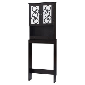 Bowery Hill Wood Bathroom Space Saving Cabinet in Cappuccino