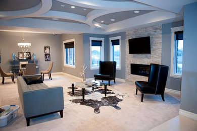 Trendy living room photo in Edmonton