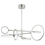 Hudson Valley Lighting - Saturn 6-Light LED Chandelier, Polished Nickel, Matte White Glass/Metal Shade - Features: