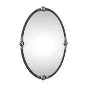 Carrick Oval Mirror, Black
