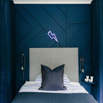Dark Blue Modern Kids Bedroom