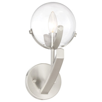 Designers Fountain 93801 Spyglass 1 Light 12" Tall Bathroom - Satin Platinum