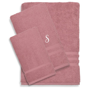 Denzi 3-Piece Towel Set Monogrammed Letter, S