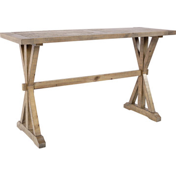 Carlyle Console Table, Distressed Light Brown