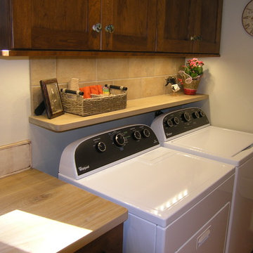 Sally's Custom Cherry Laundry Room with Hand Made Custom Tile