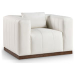 Meridian Furniture - Mallina Upholstered Chair, Cream, Vegan Leather - Indulge in the allure of the Cream Vegan Leather Mallina Chair by Meridian Furniture. Its captivating design and luxurious Cream Vegan Leather elevate any space with effortless elegance. Crafted with precision and durability in mind, this stunning piece becomes the focal point of gatherings, fostering moments of connection and warmth. Embrace sophistication and style with the Mallina Chair, a testament to exquisite taste and timeless beauty.