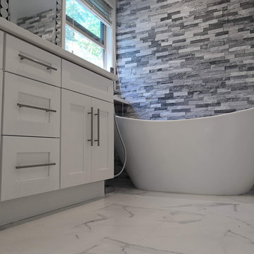 White Bathroom Remodel Sherman oaks ca