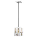 Z-Lite - Oberon 1 Light Pendant, Chrome - Make glamourous lighting work to your d�cor advantage and place this chrome and crystal pendant in a visible spot. Shiny chrome finish steel creates a geometric frame dressed up with sensual crystal droplets, forming an artful enhancement for any room.