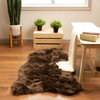 Plush and Soft Faux Sheepskin Fur Shag Area Rug, Dark Brown, 2'x4'Sheespkin