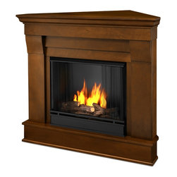 Real Flame Espresso Chateau Corner Gel Fireplace - Indoor Fireplaces