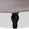 Radcliff Transitional Button Tufted Velvet Cocktail Ottoman, Slate Gray