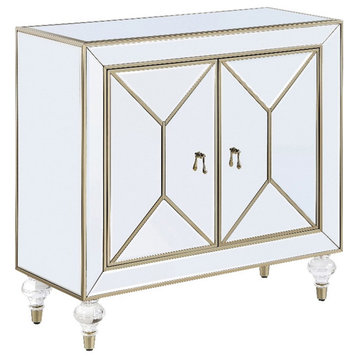 Coaster Lupin 2-door Wood Accent Cabinet Mirror and Champagne
