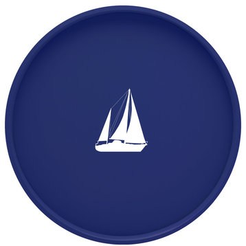 Kraftware Sailboat Round Serving Tray