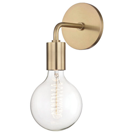 Ava 1-Light Wall Sconce, Aged Brass