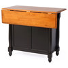 Sunset Trading Black Cherry Selections Expandable Wood Kitchen Island in Black