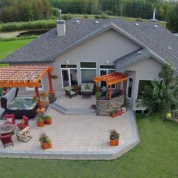 Walkout stone deck