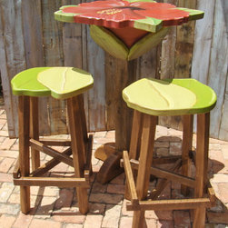 Hibiscus Cafe Table Set - Indoor Pub And Bistro Sets