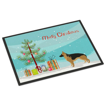 German Shepherd Christmas Tree Indoor/Outdoor Mat 24x36 Doormats