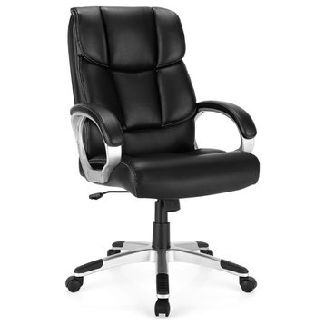 Costway Executive High Back Big & Tall Leather Adjustable Computer Desk Chair