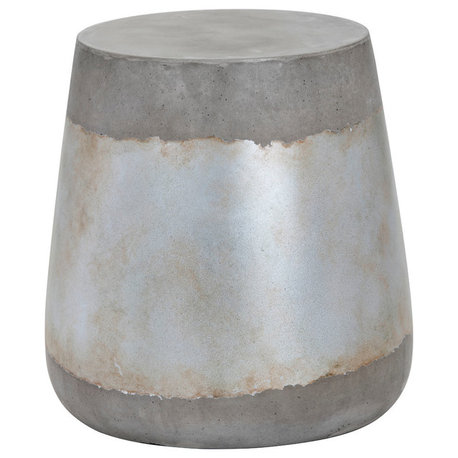 Aries Side Table, Concrete, Silver