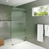 40"x78" Frameless Shower Door, Single Fixed Panel Fluted Radius, Matte Black, 40" Right