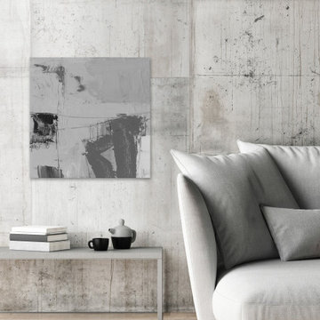 "Grey Impression" Painting Print on Wrapped Canvas
