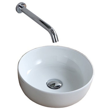 13" Small Round Ultra Thin Ceramic Vessel Sink