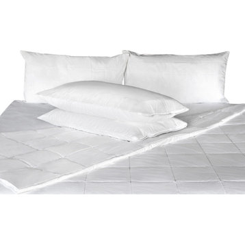 Queen Comforter And Queen Pillow Protectors, Bundle, White