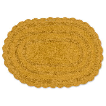 Honey Gold Small Oval Crochet Bath Mat