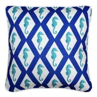 Sankara Ink Blue Silk Throw Pillow 20x20